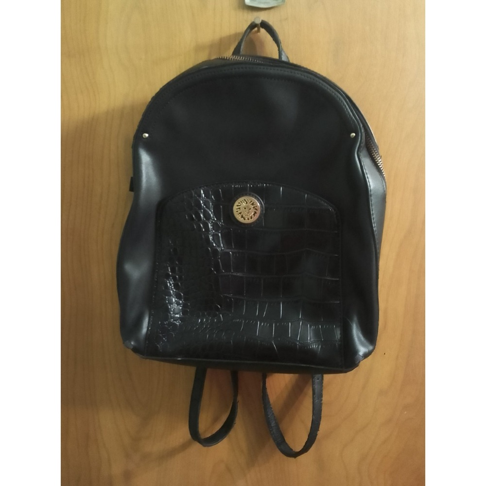 Ann Klein Black Backpack Purse 13" X 11"